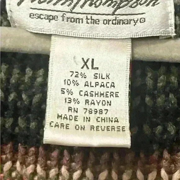 Norm Thompson Escape From The Ordinary VNeck Striped Sweater Womens XL - Picture 9 of 10